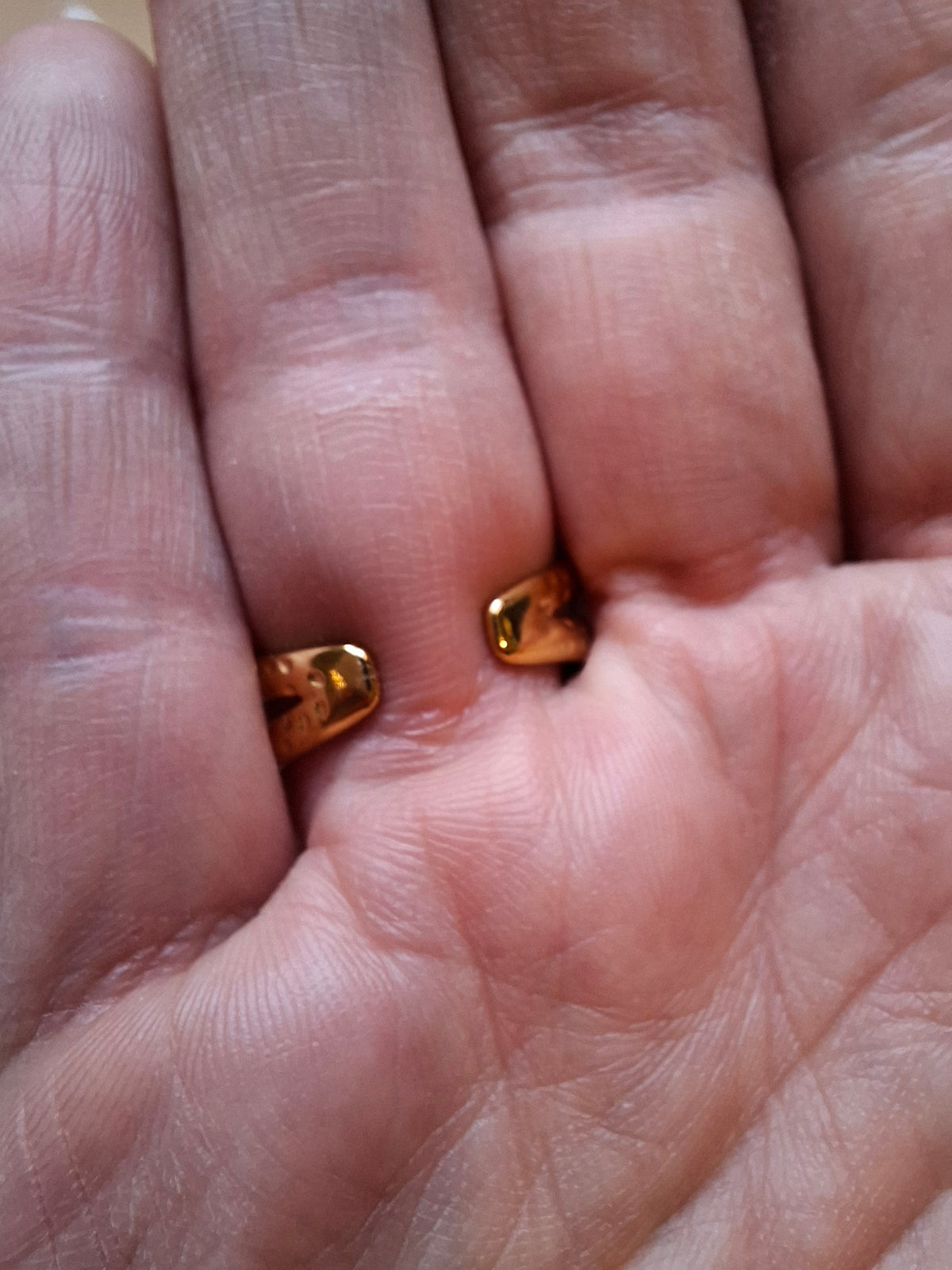 Adjustable stainless steel gold double ring