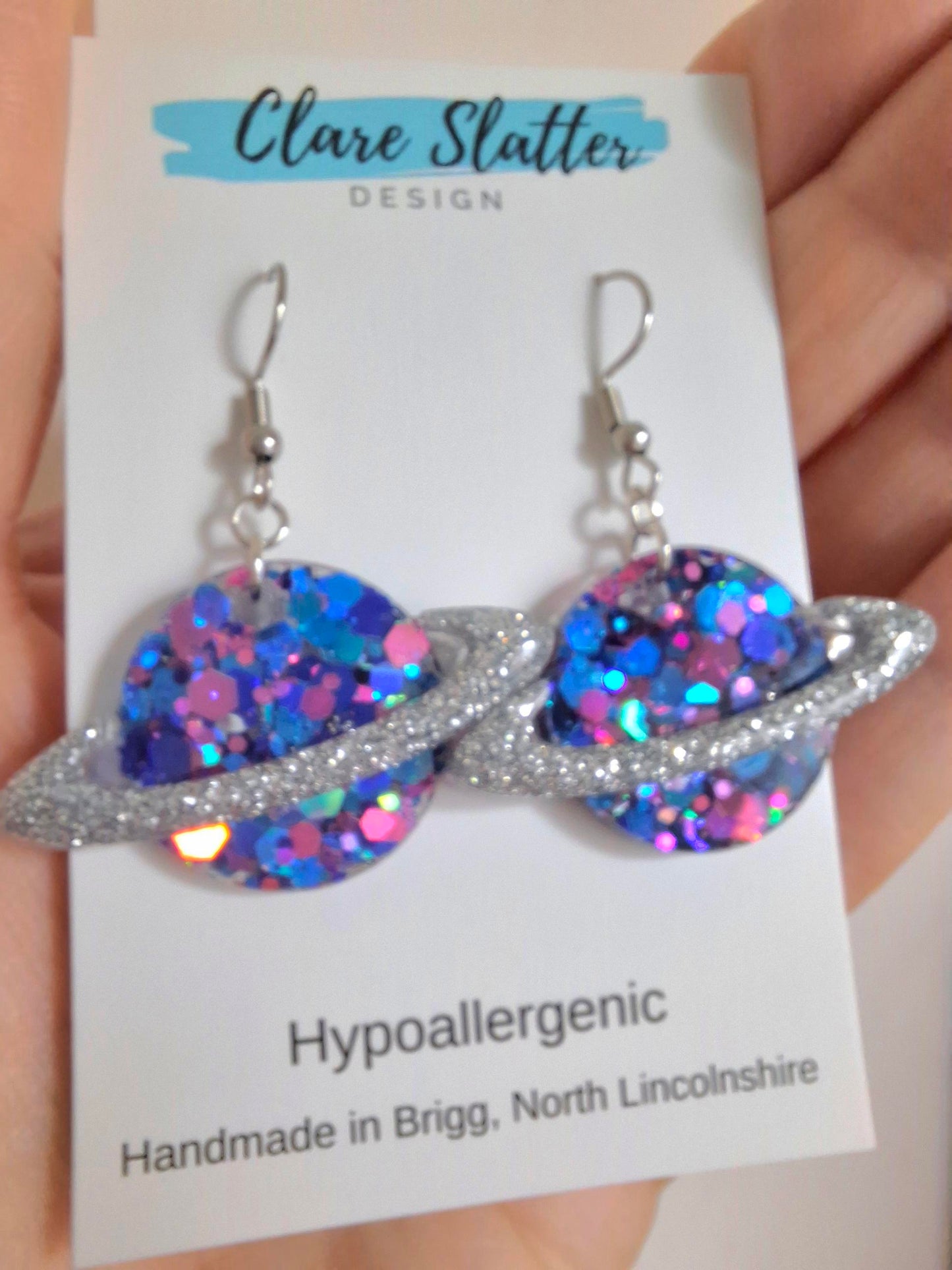 Blue and purple planet dangles