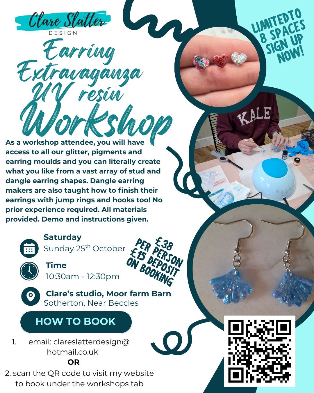 Earring Extravaganza- Moor Farm Barn, Sotherton, Beccles Sunday 25th October, 10:30am (£15 deposit, full cost £38)