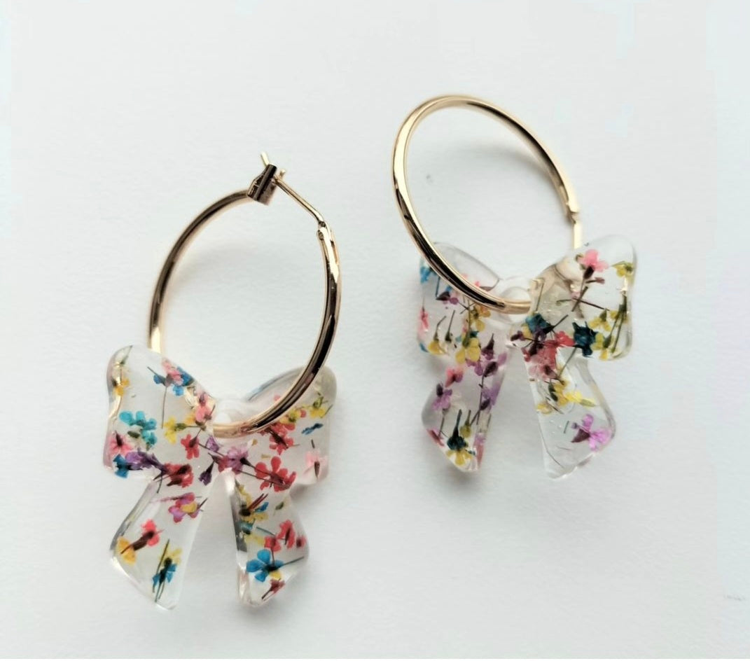 Preserved flower bow hoops