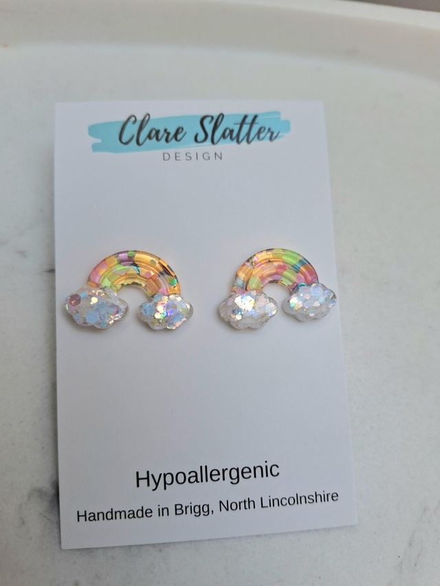 Rainbow stud earrings