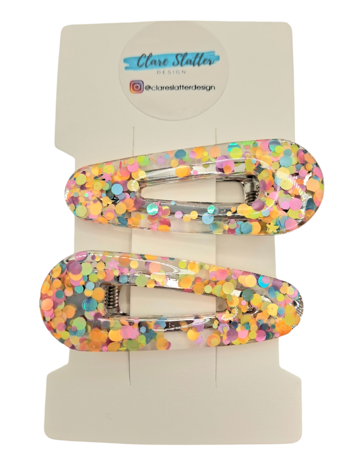 Confetti hair clip pair
