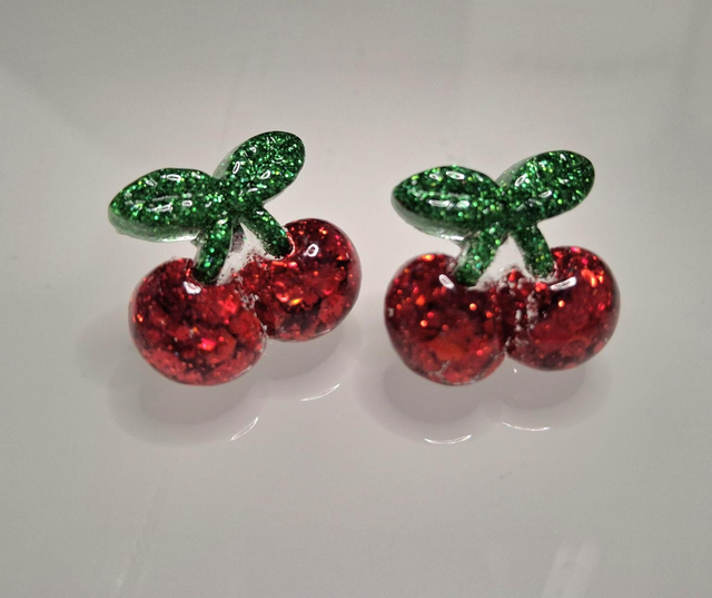 Cherry stud earrings