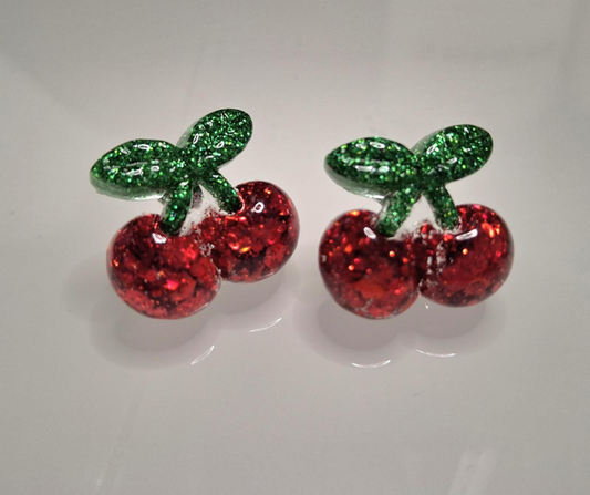 Cherry stud earrings