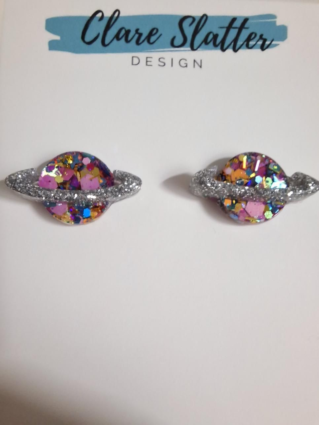 Planet shape stud earrings
