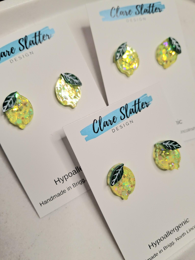 Lemon shape stud earrings