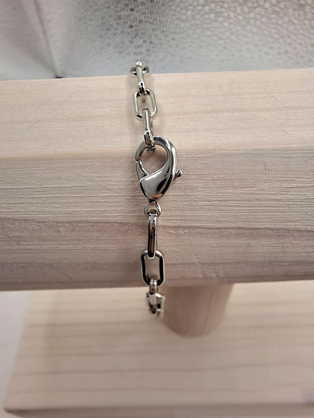 Silver paperclip chain link bracelet