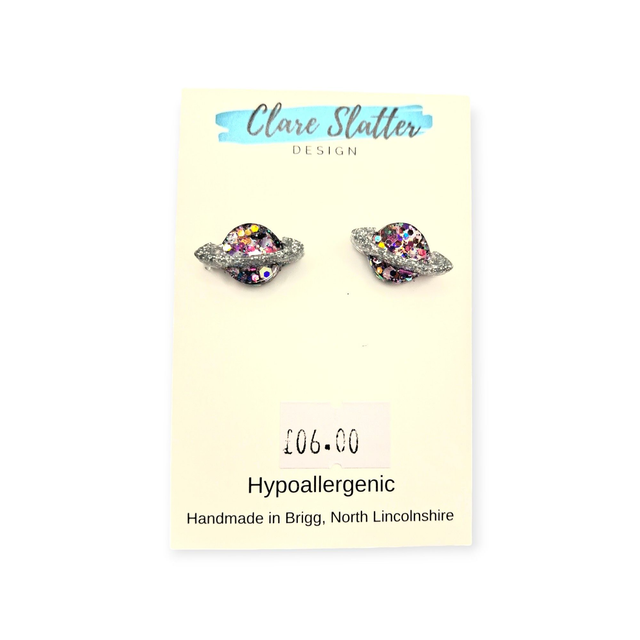 Planet shape stud earrings