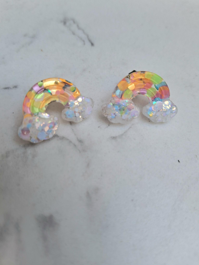 Rainbow stud earrings