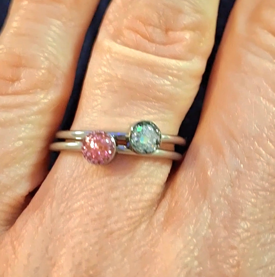 Adjustable stainless steel circle stacking rings