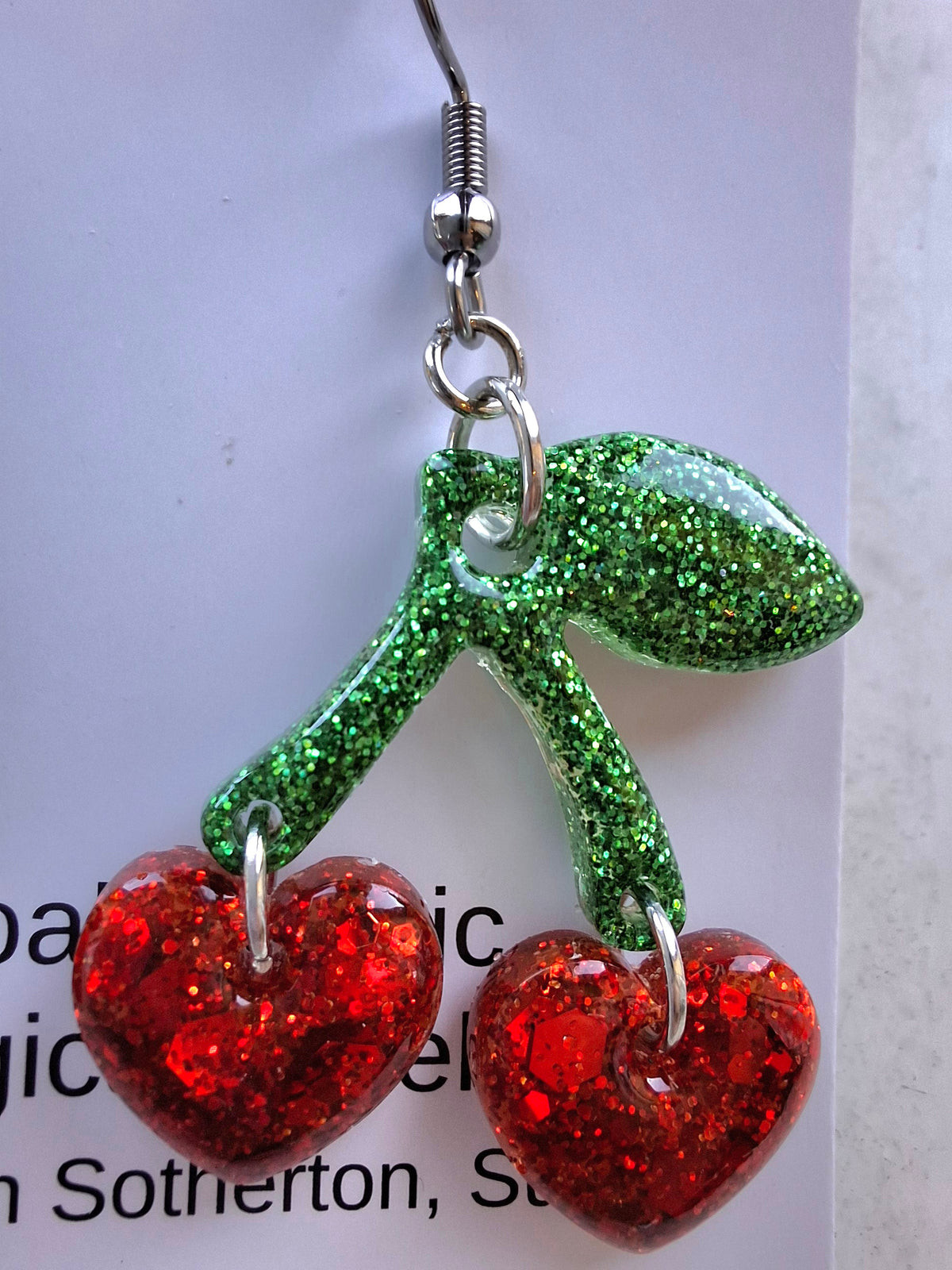 Small cherry dangle earrings