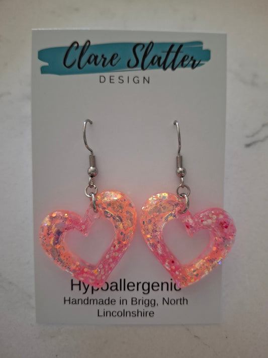 Cut out heart dangles available in various colours
