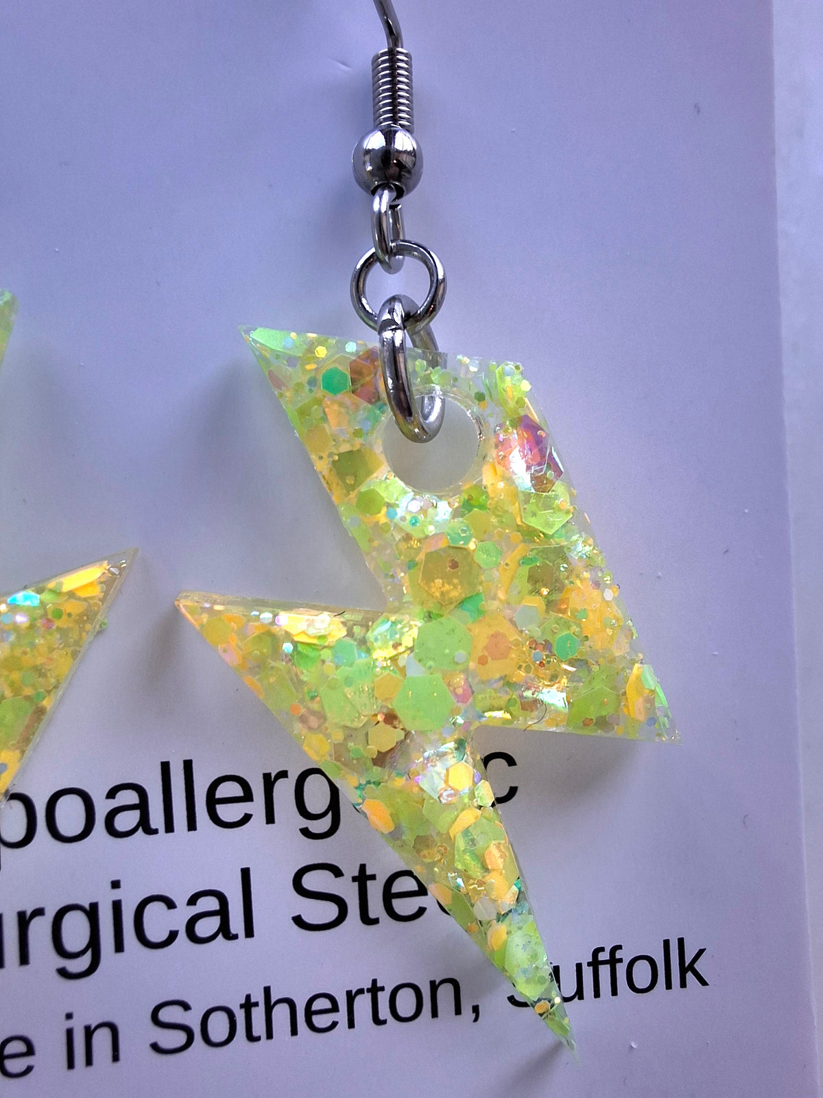 Lightening bolt yellow dangles