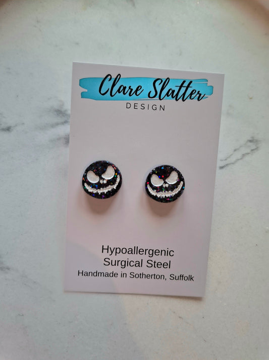 Halloween Skelly Jack studs