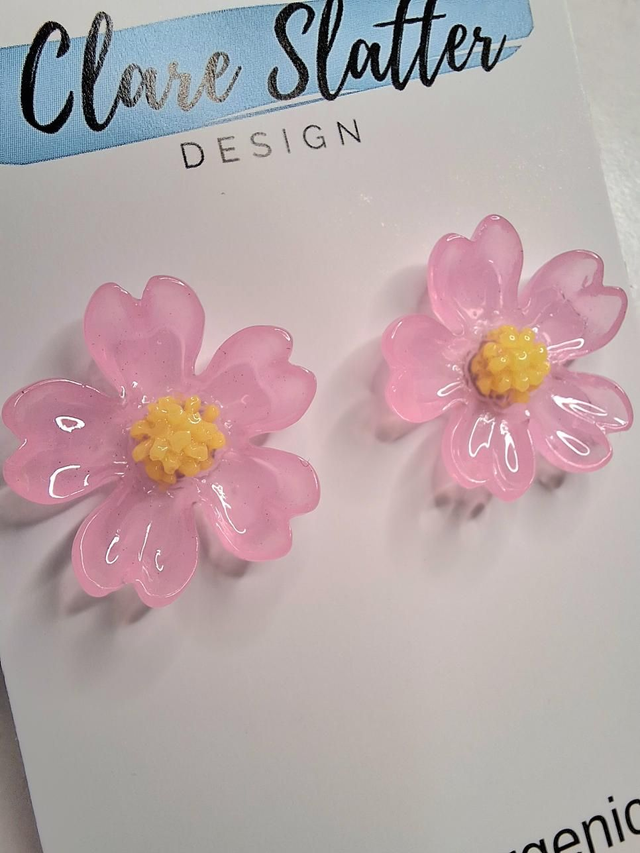 Sakura Cherry Blossom flower stud earrings