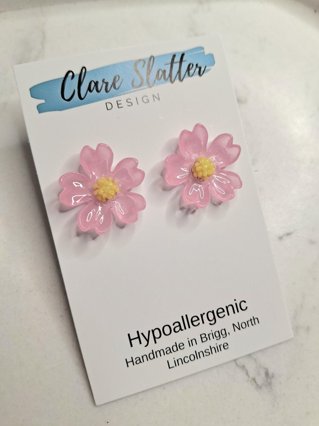 Sakura Cherry Blossom flower stud earrings