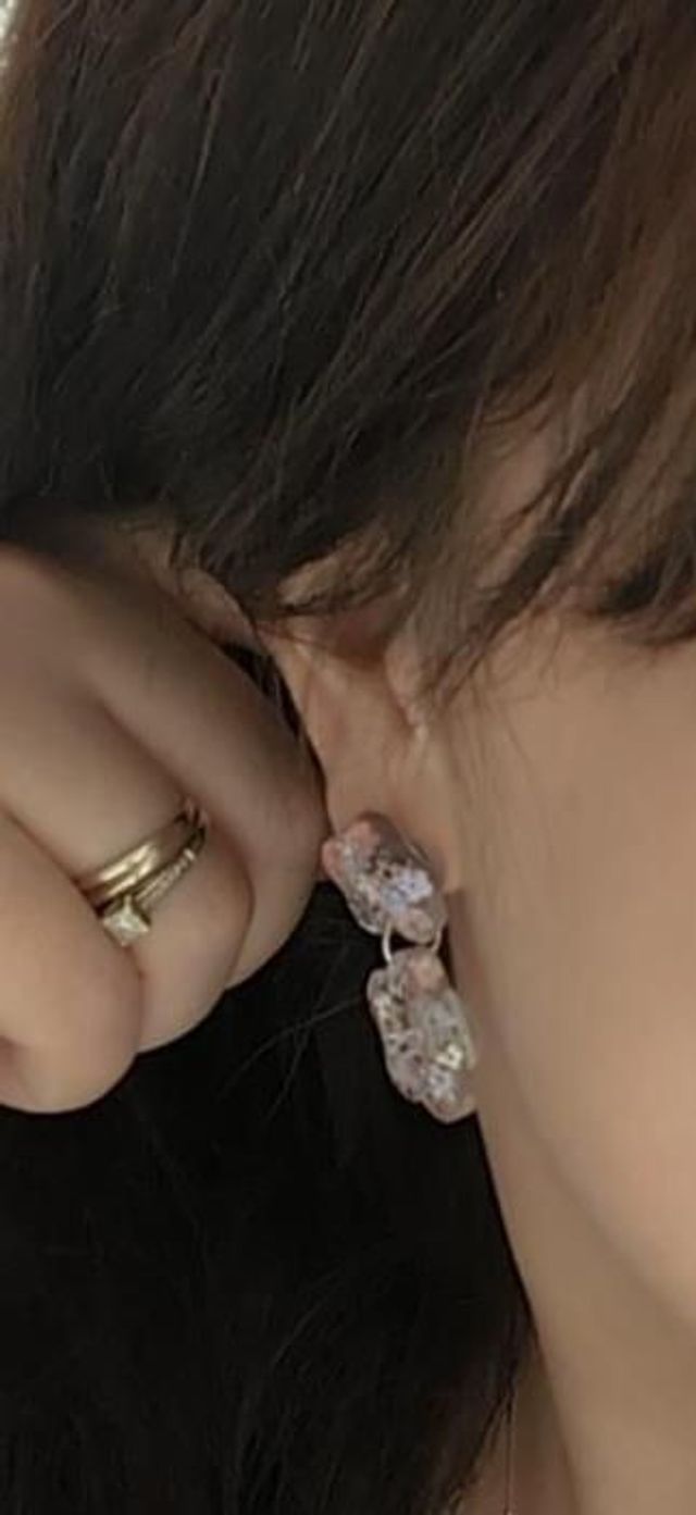 Resin flower sequin dangles