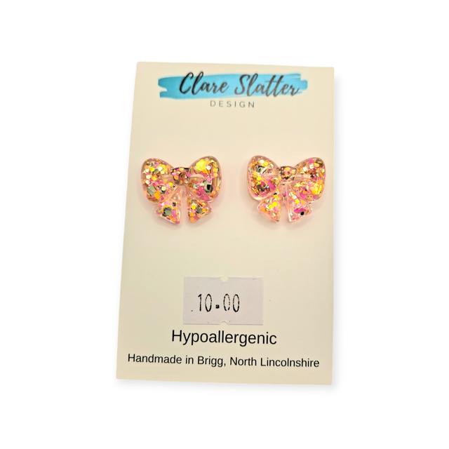 Small bow stud earrings