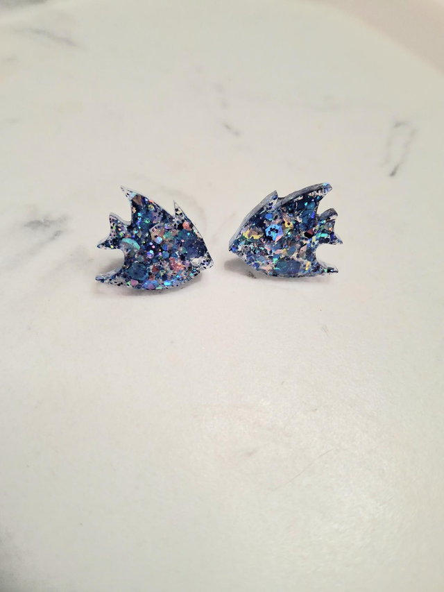 Tropical fish stud earrings