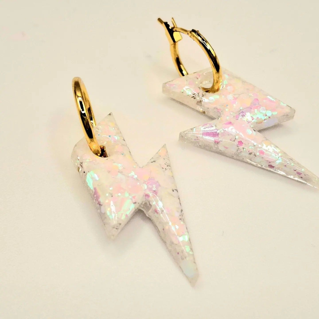 Lightening bolt hoops